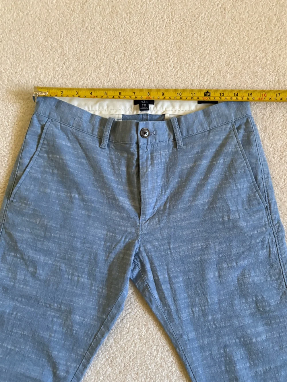 NWOT J. CREW Men’s Chambray Slim-Fit Flex Chino Pant Size 28x30